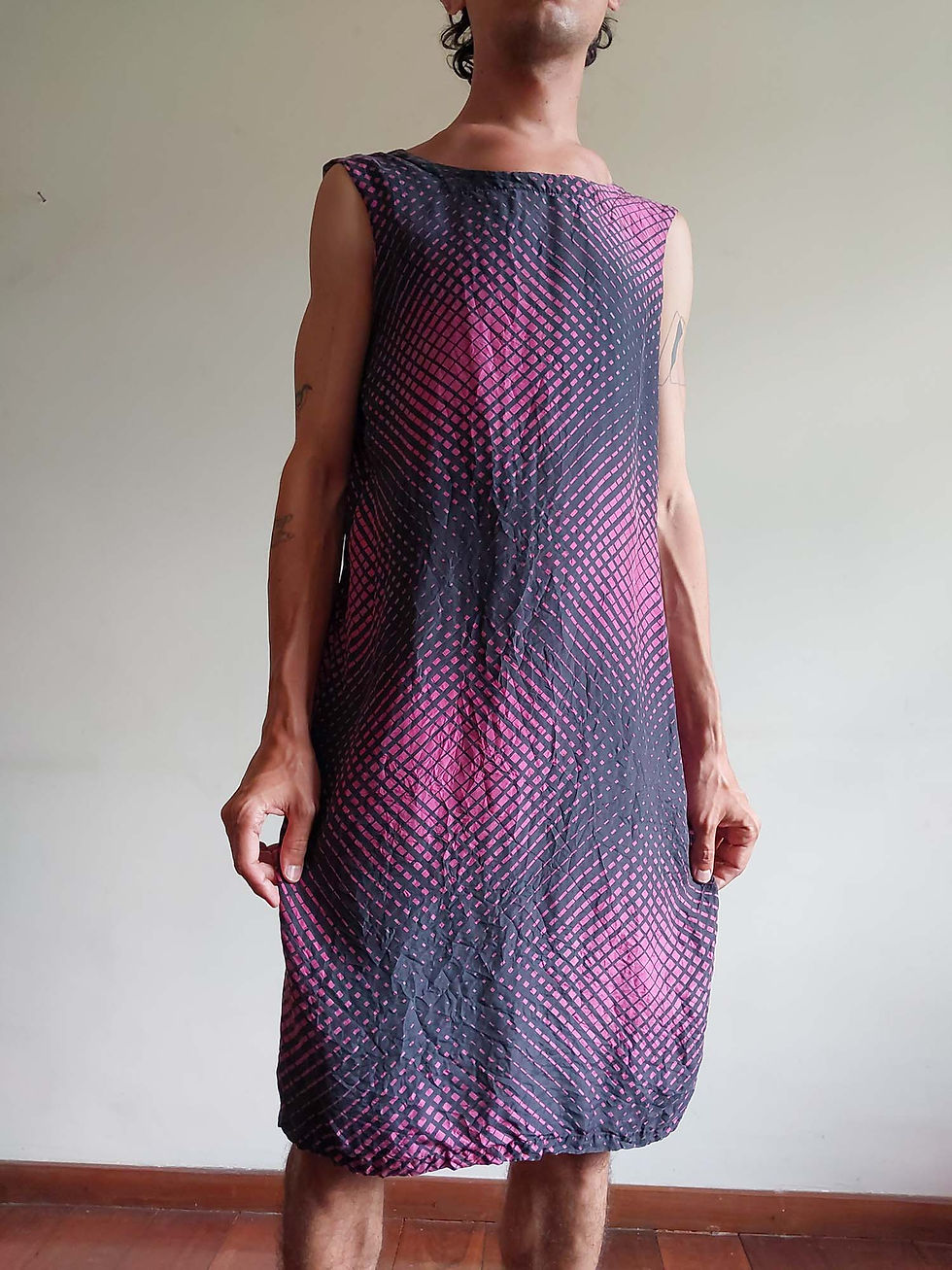Miniatura: Vestido Vintage Virus 100% seda (tam G)