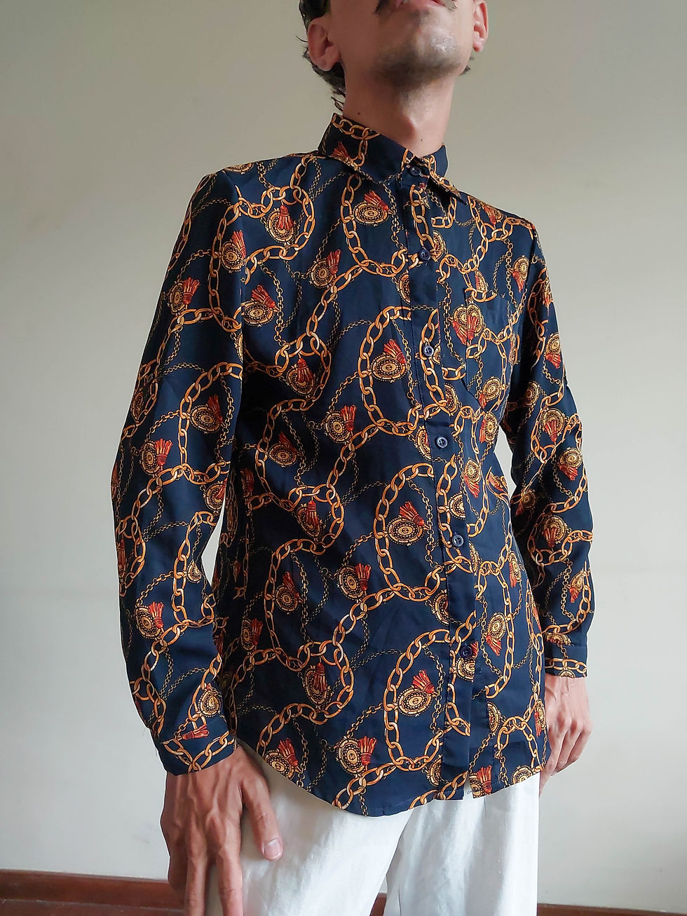 Miniatura: Camisa Mauve estampa correntes (tam P)