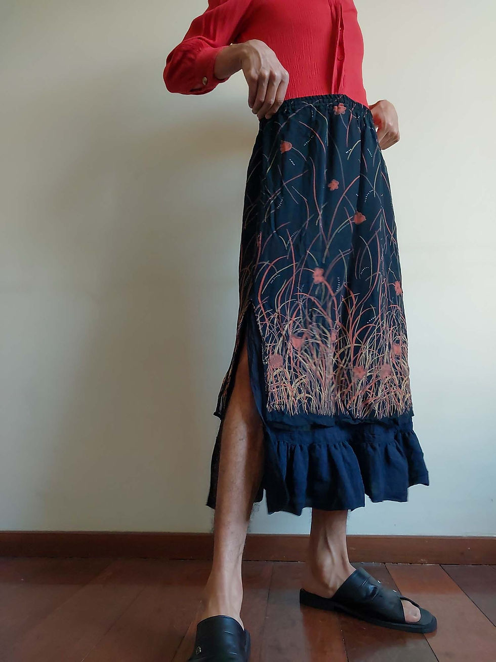 Miniatura: Saia Artesanal FLores (cintura com elástico)