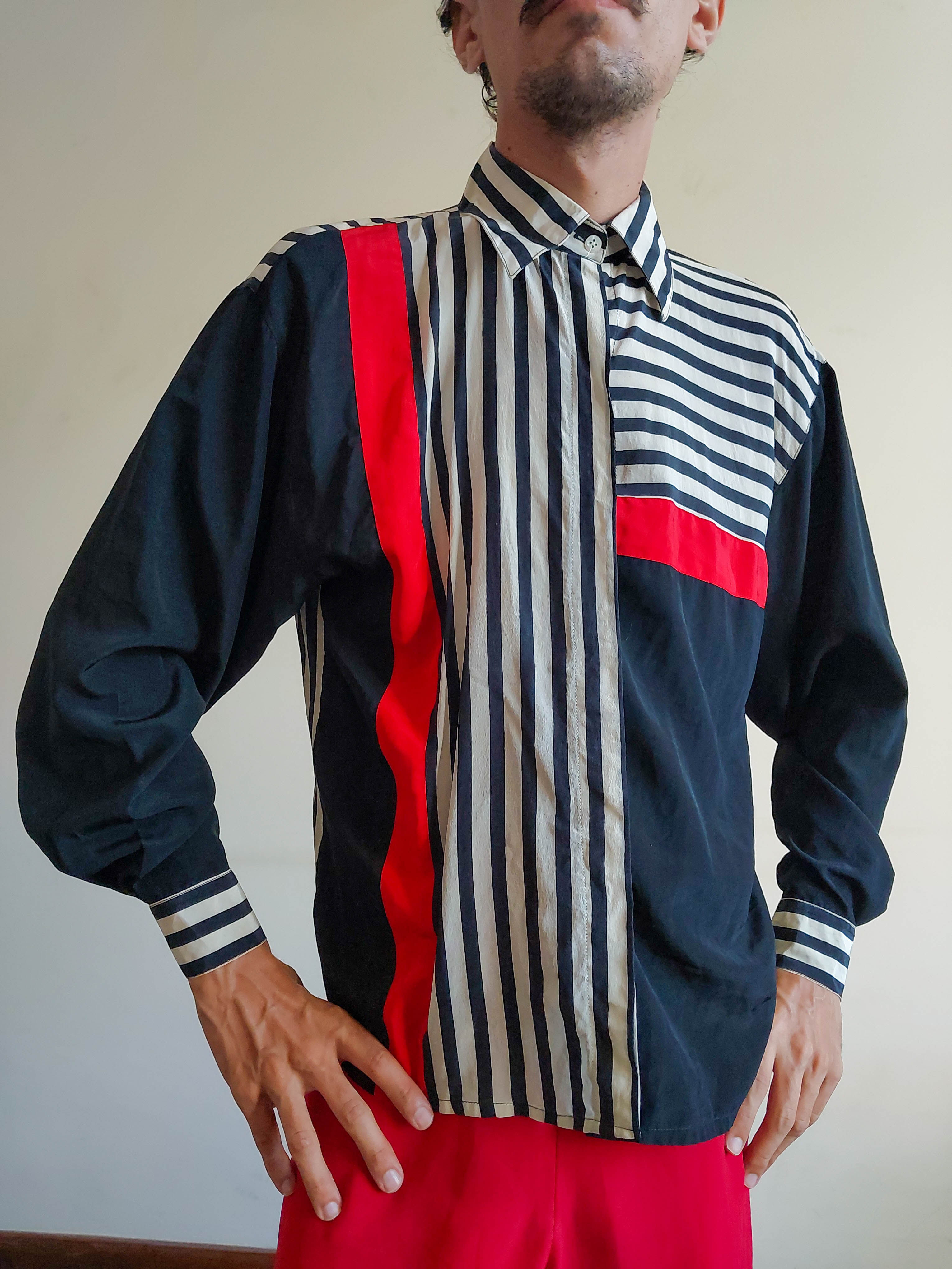 Camisa vintage Seventeen em seda (tam G)