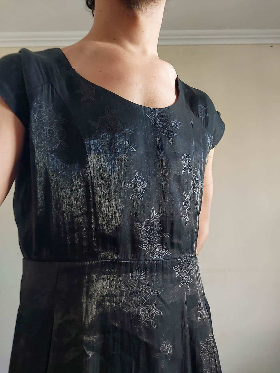 Miniatura: Vestido Marciana em Seda Javanesa feito por costureira (tam M)