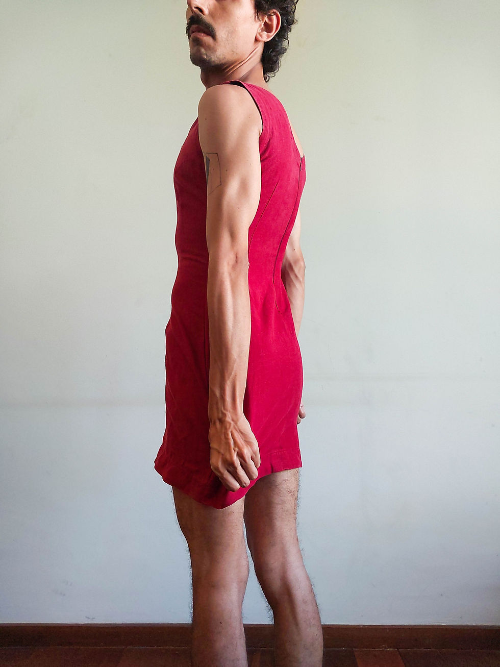 Miniatura: Vestido Rojo Linho Puro Vintage (tam P)