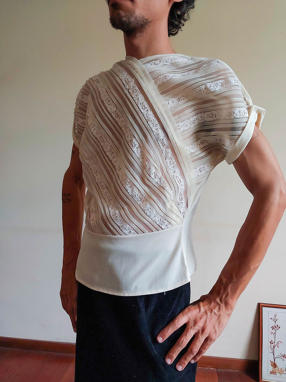 Miniatura: Camisa Entremeios Vintage (tam M)