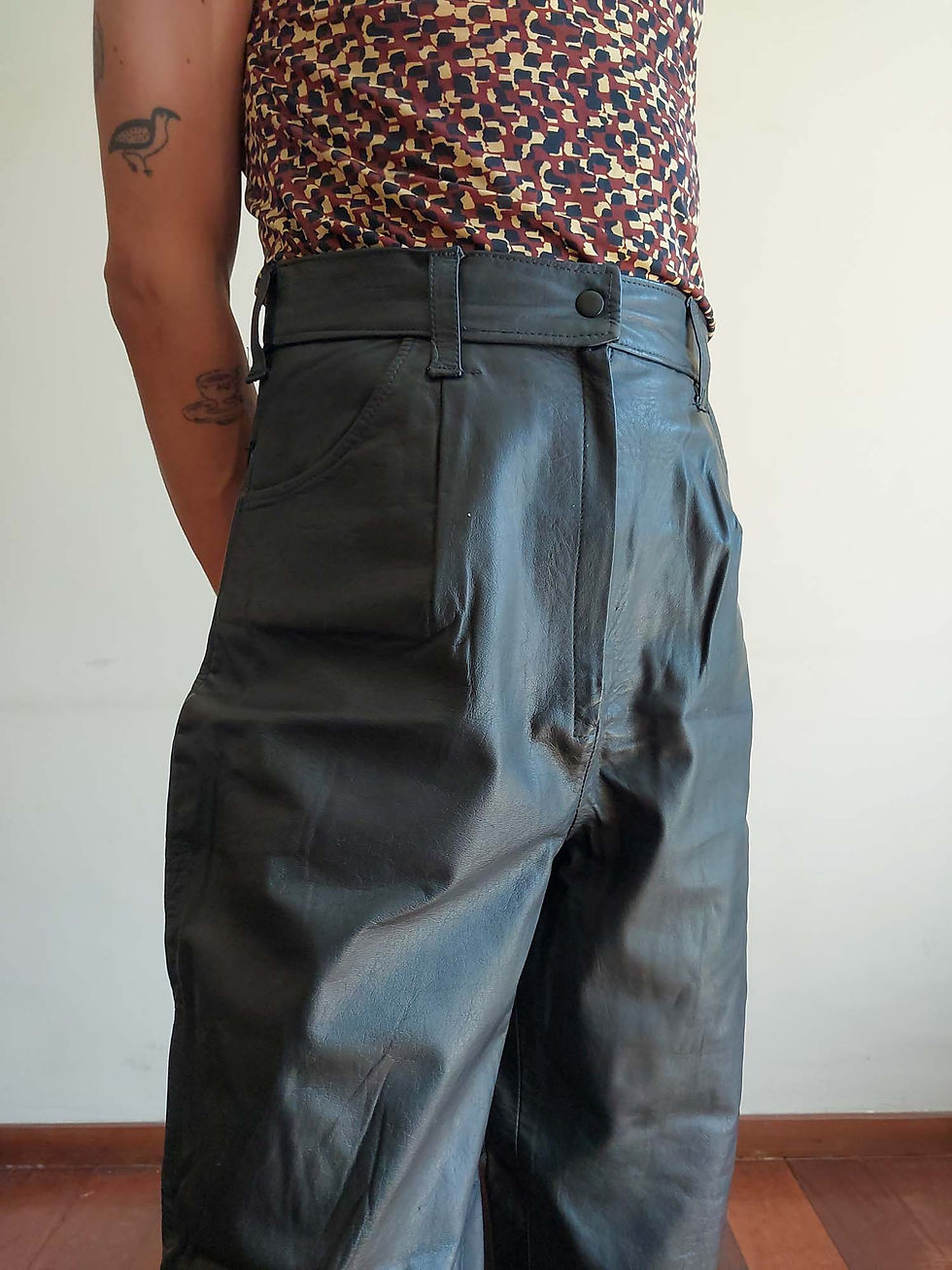 Miniatura: Calça de alfaiataria em Couro vintage (tam 36)