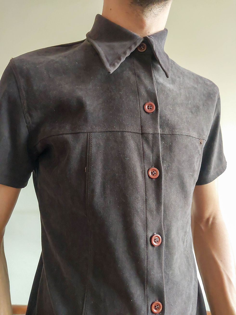 Miniatura: Camisa Marrom Aveludada (tam P)