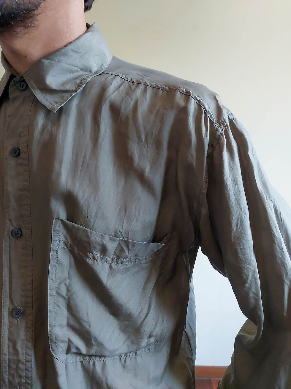Miniatura: Camisa Gigoló Vintage - 100% seda (tam M)