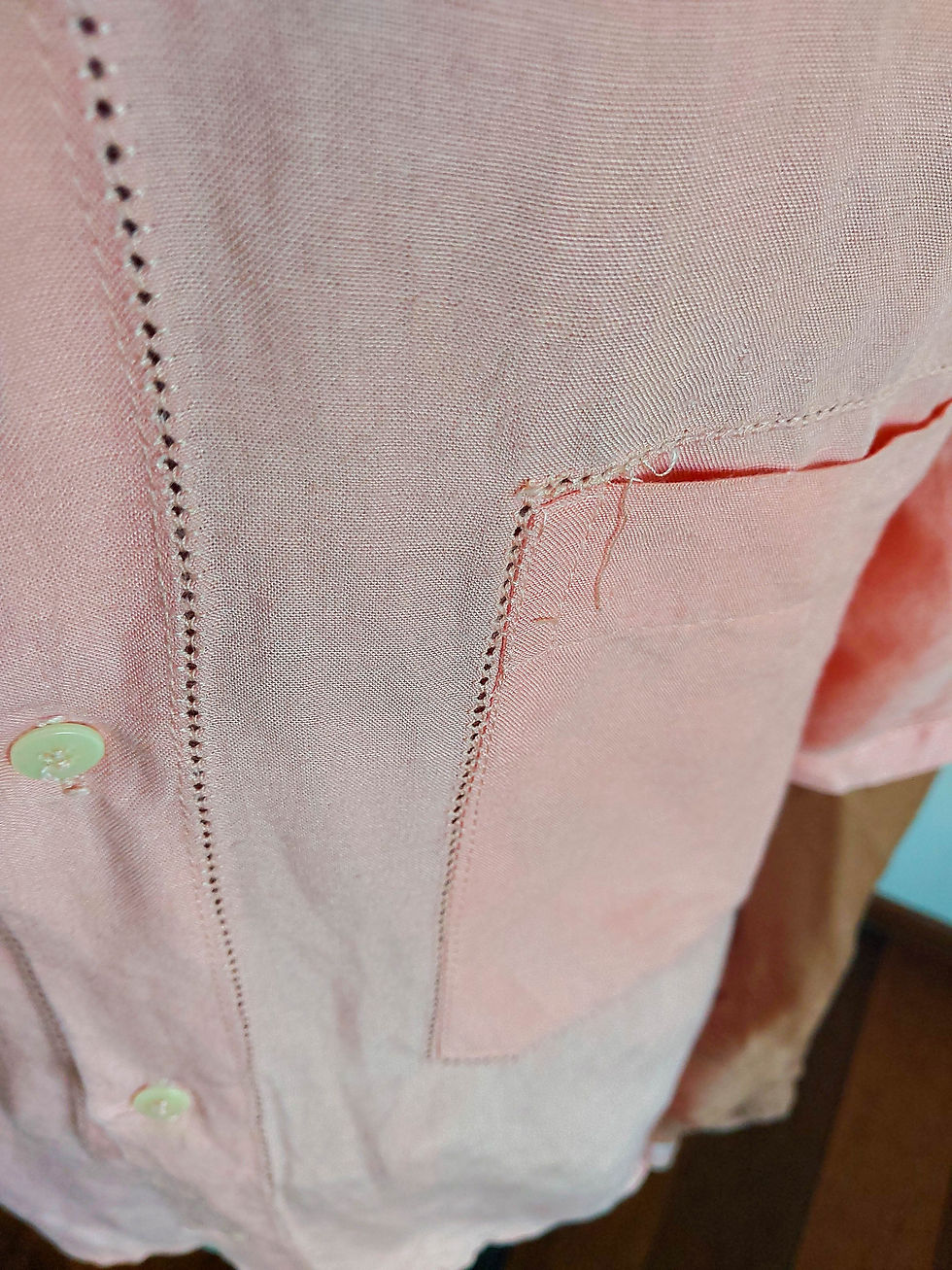 Miniatura: Camisa Verde Veneno Vintage em Cambraia de LInho (tam G)