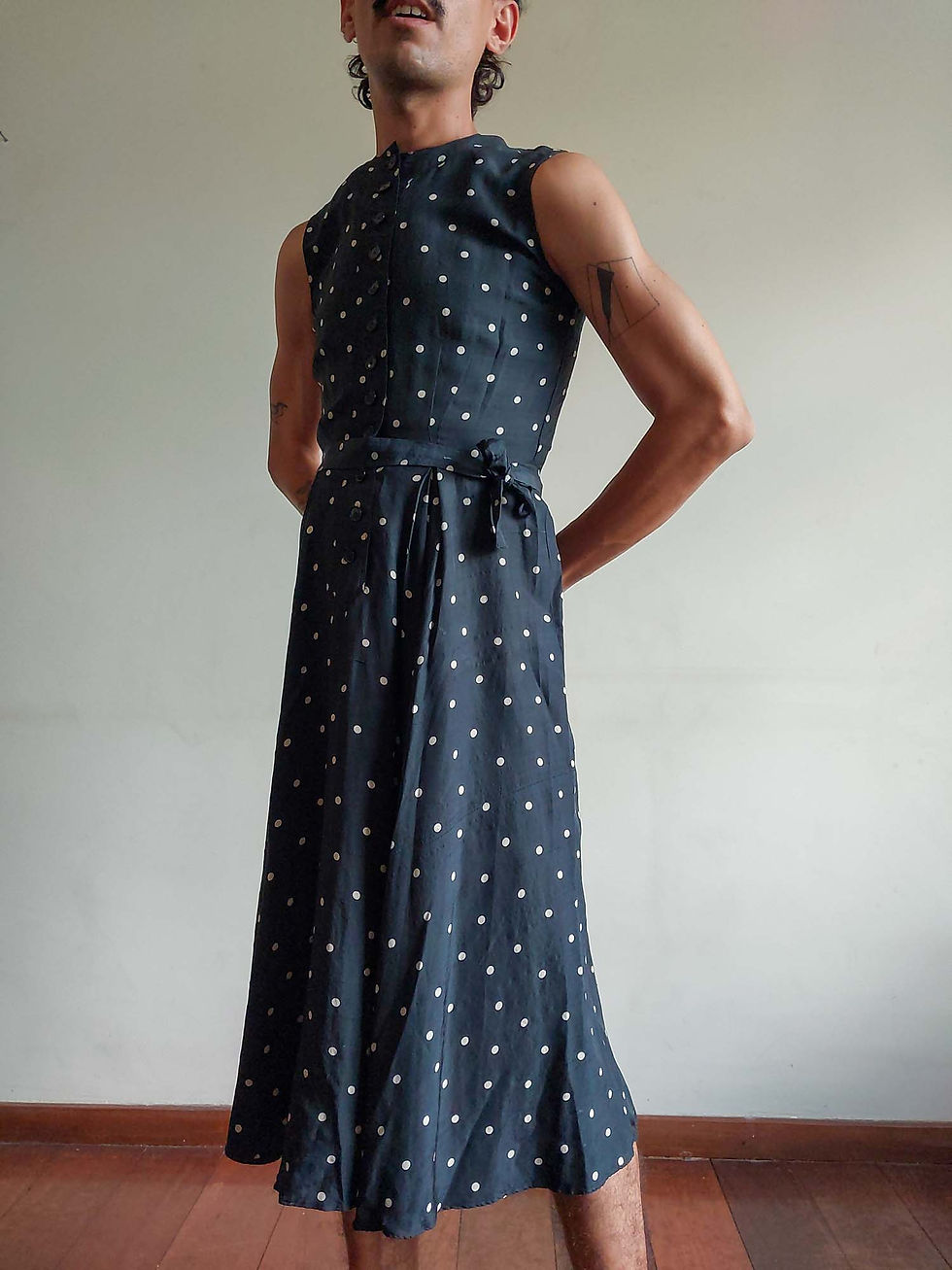 Miniatura: Vestido Vintage JK 1956 em organza de seda pura (tam P) - raridade