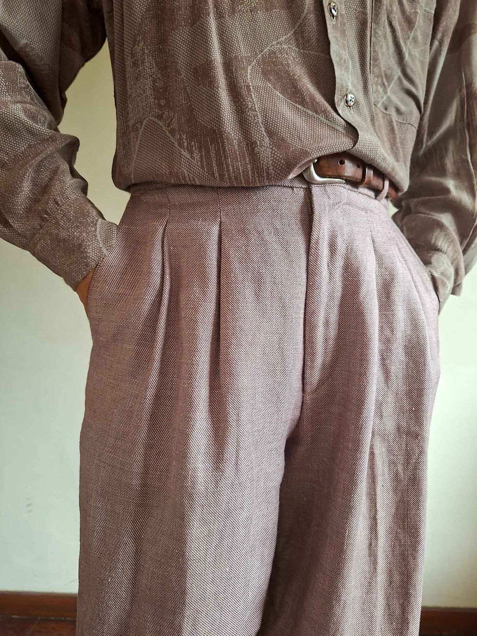 Miniatura: Calça Jean Pierre Paris em linho puro vintage (tam 40)