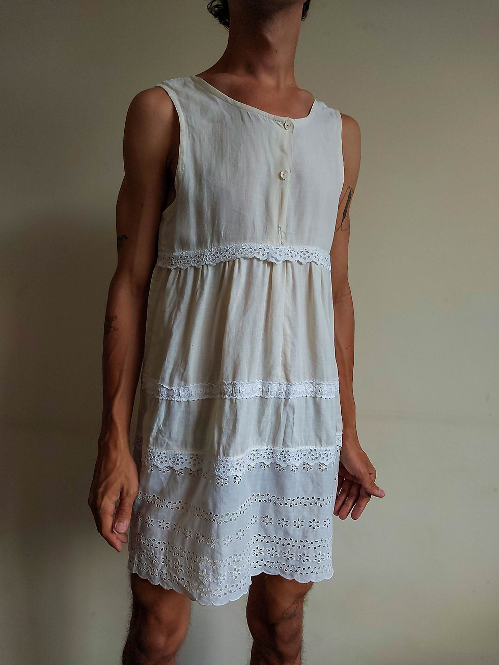 Miniatura: Vestido Camisola Rendas de algodão (tam M)