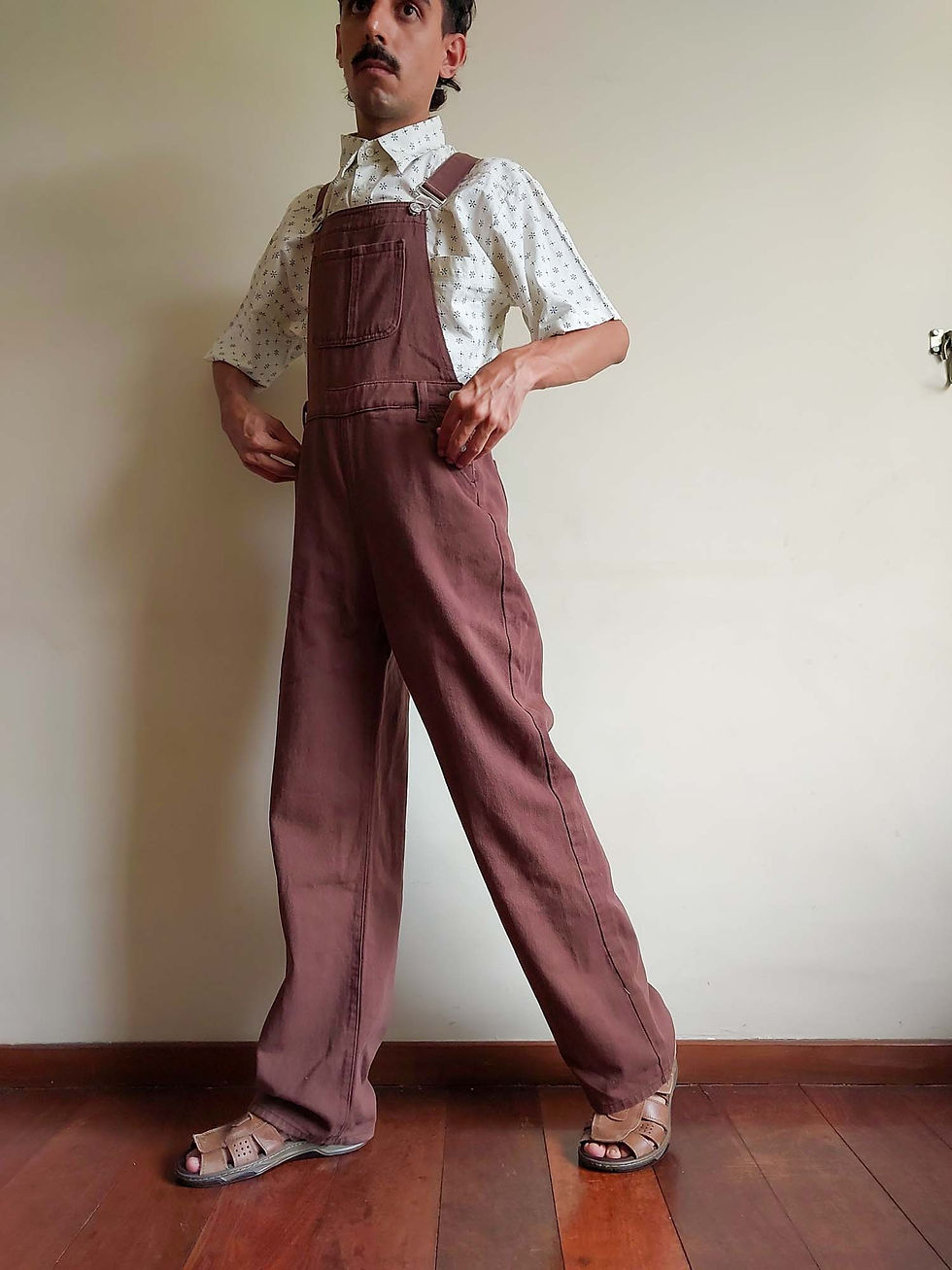 Miniatura: Jardineira Marrom retrô (tam 38)