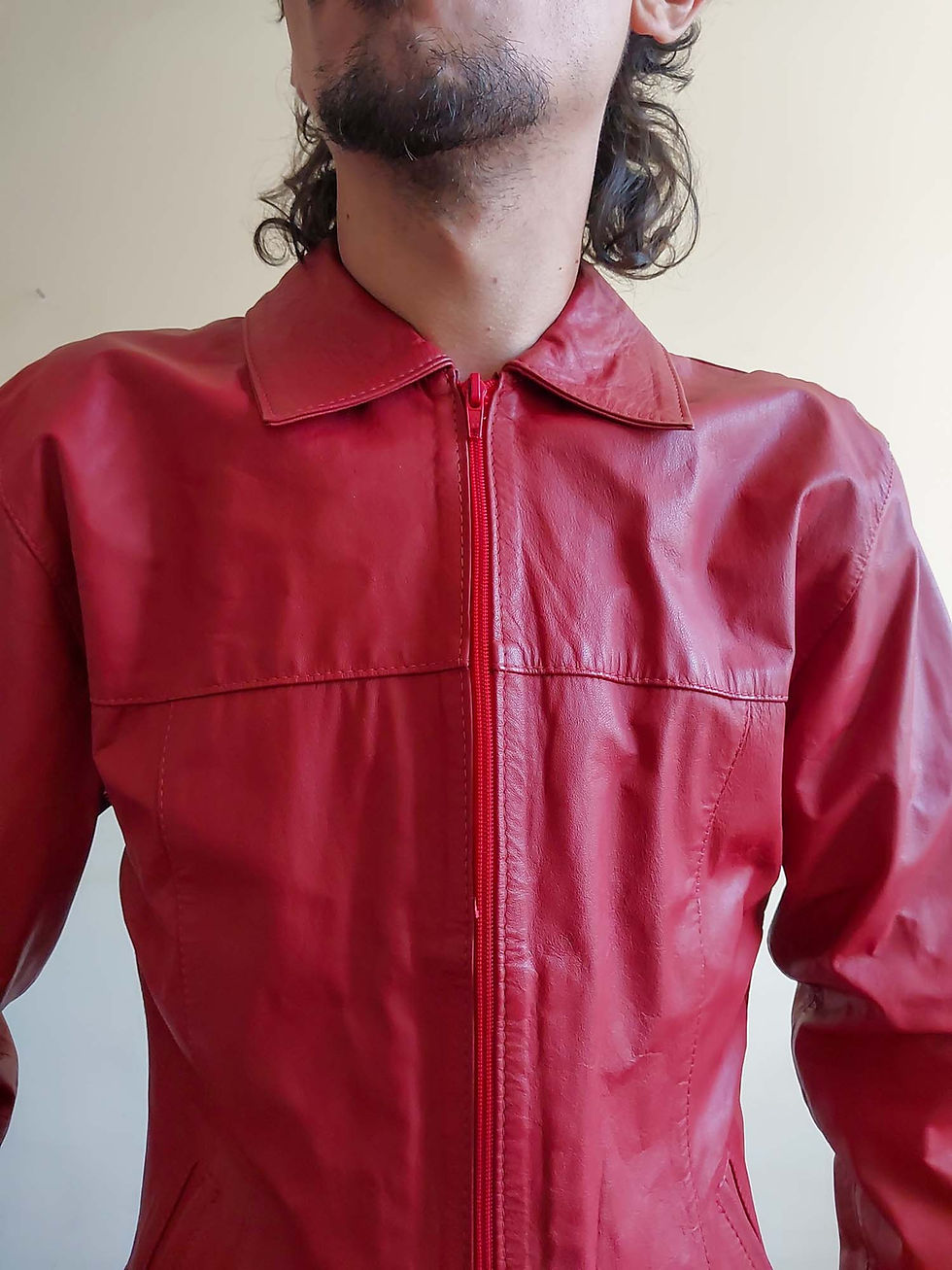 Miniatura: Jaqueta Via Carducci em couro vermelho (tam P)