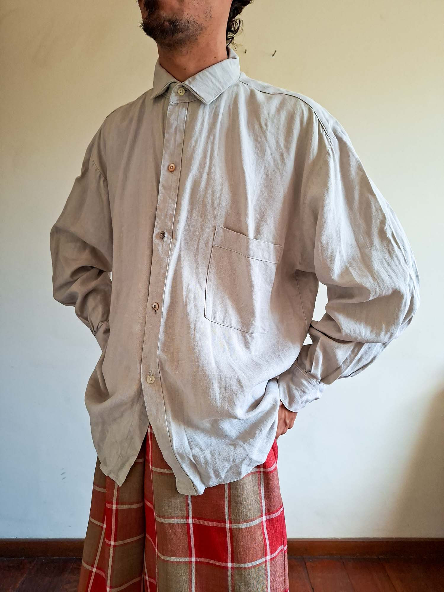 Camisa Vintage Alberto em linho puro (tam GG)