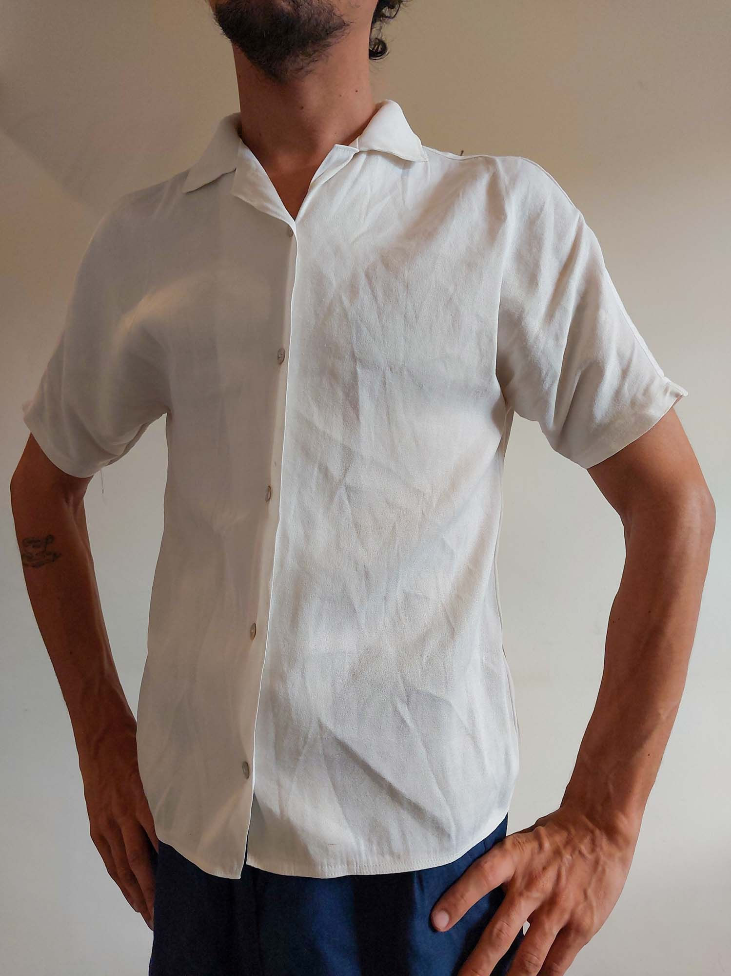 Camisa Crepe Branco (tam P)