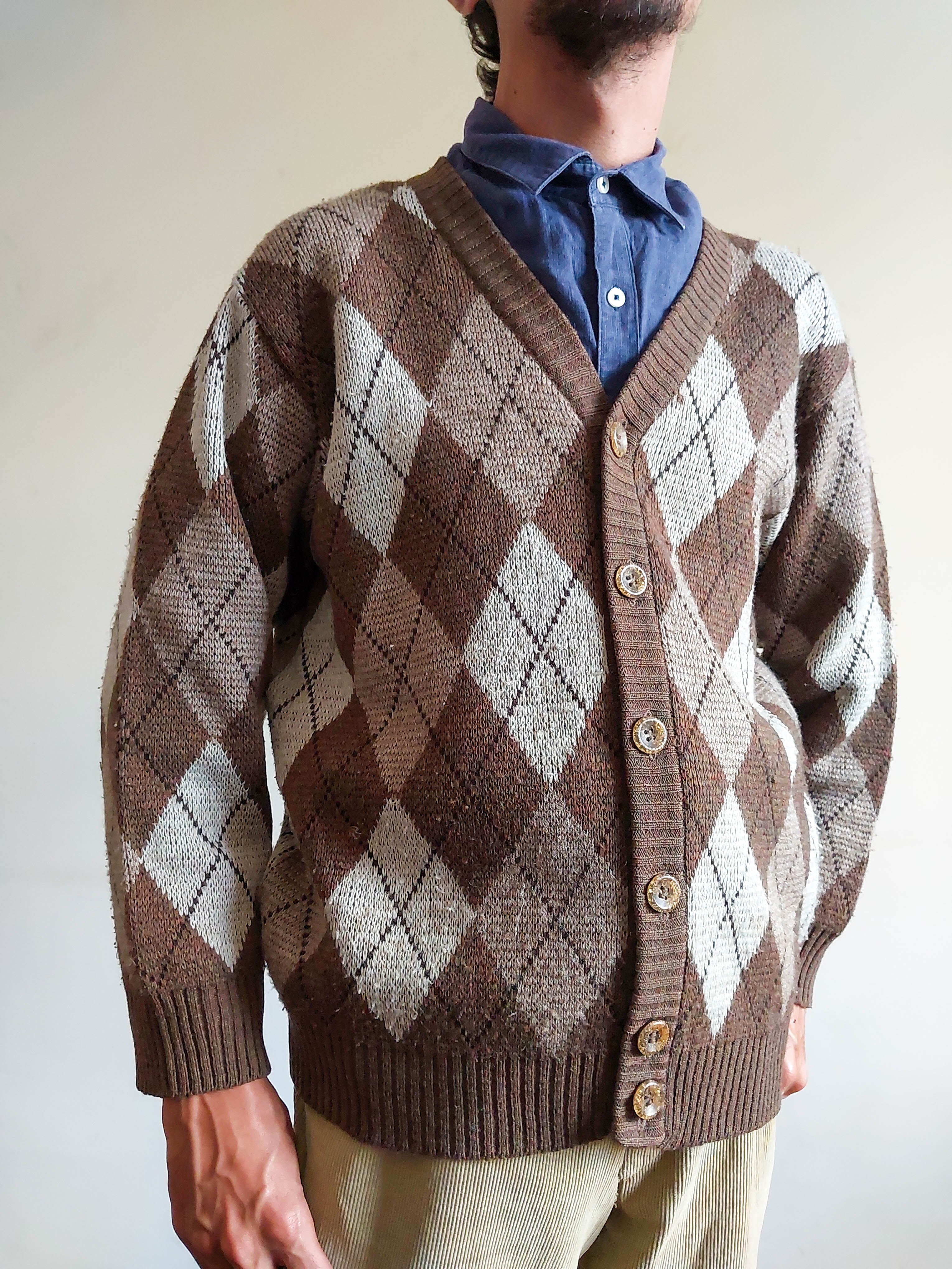 Pullover Vintage Xadrez Marrom (tam G)
