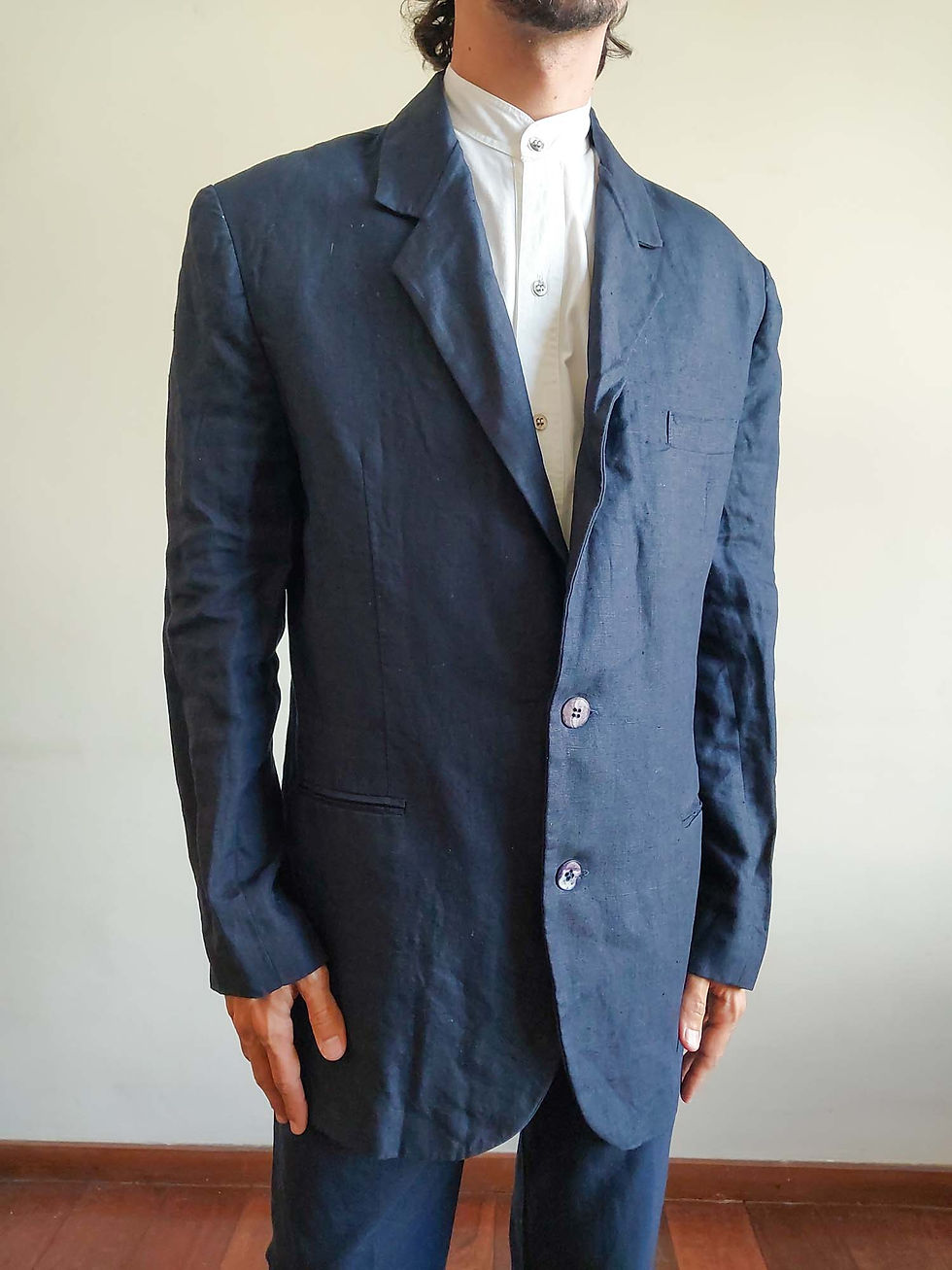 Miniatura: Blazer Strttura em puro linho brasperola (tam G)