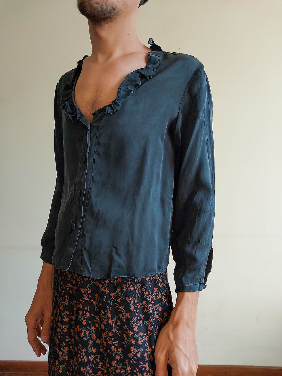 Miniatura: Camisa Vintage Malévola em Seda Pura (tam P)