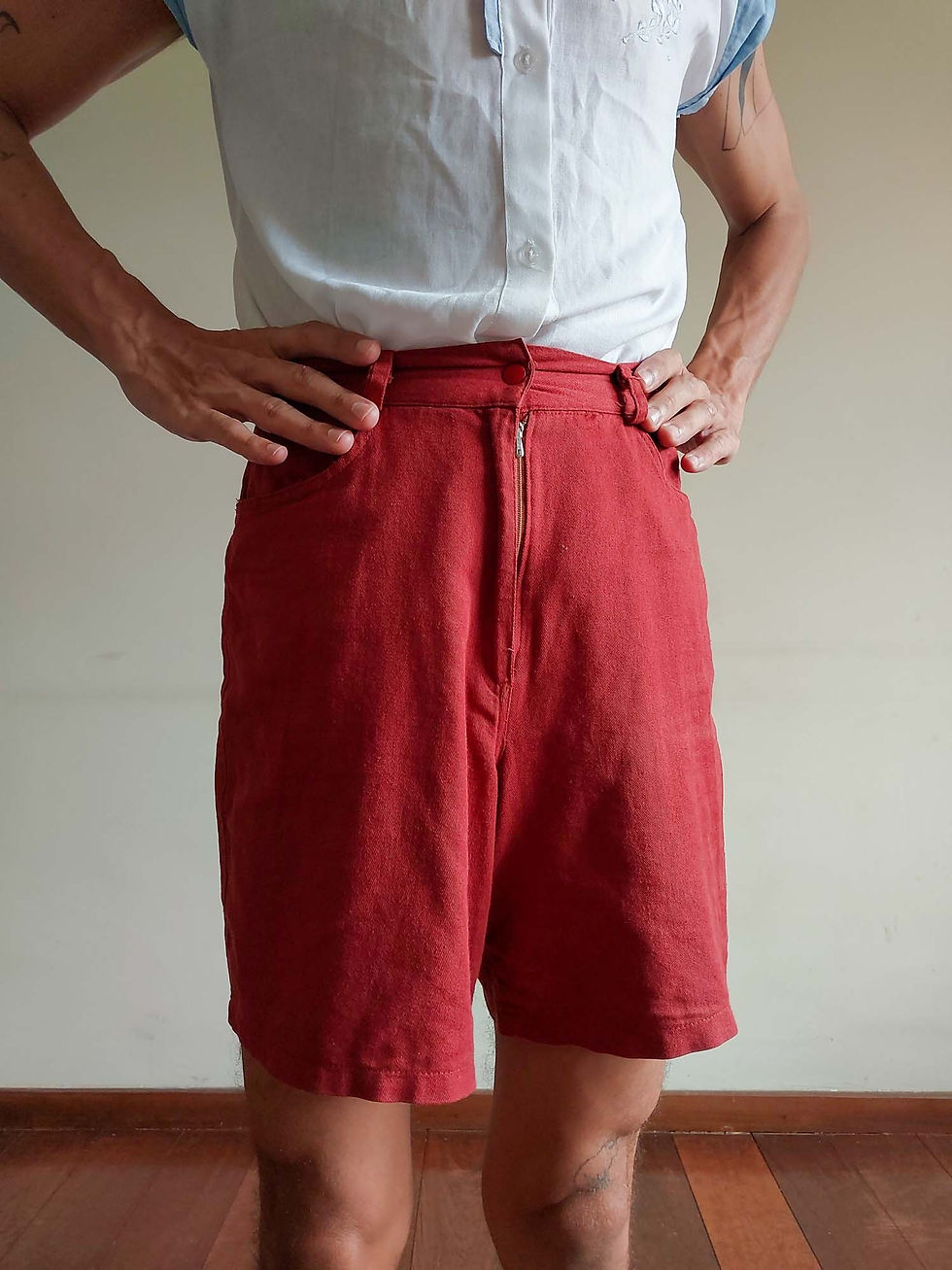 Miniatura: Short Terracota Linho Vintage (tam 36)