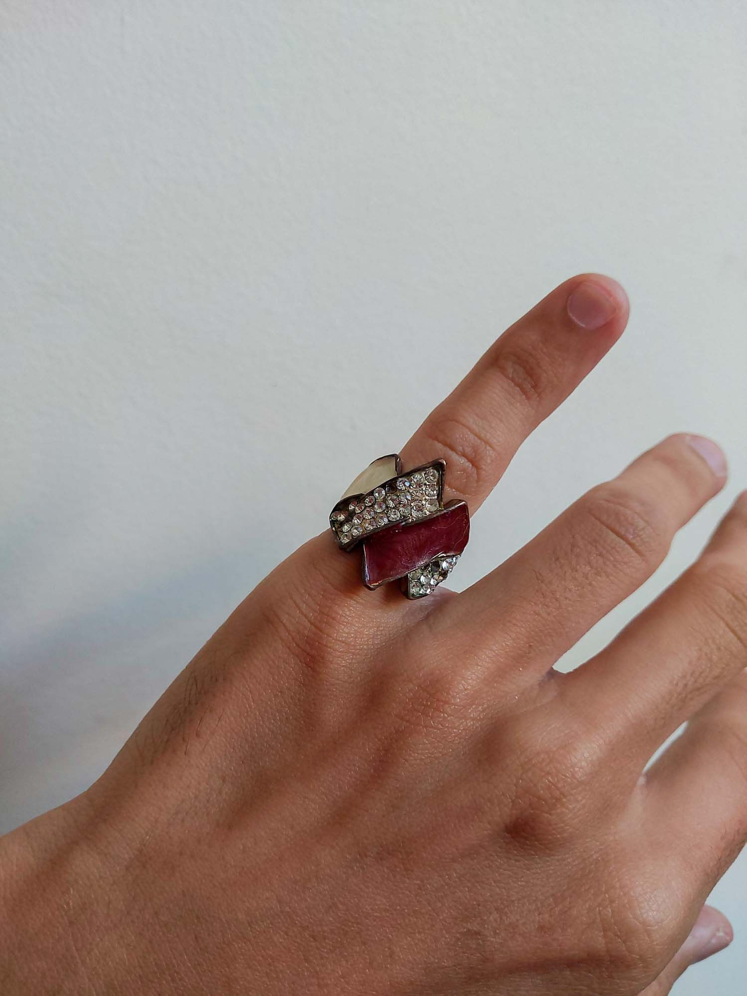 Anel vintage intercalado