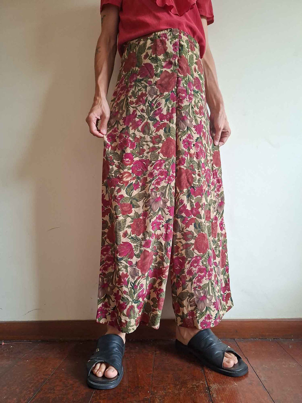 Miniatura: Calça Vintage Flores Vivas (cintura com elástico)