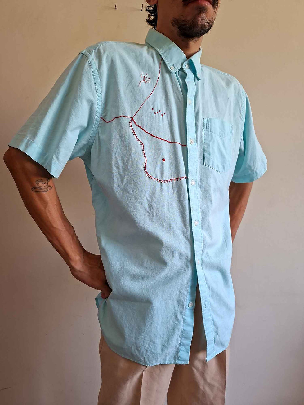 Miniatura: Upcycle Camisa Cartografia Bordada Festejo