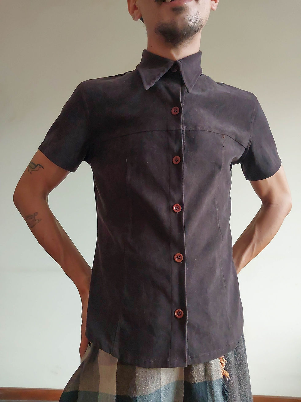 Miniatura: Camisa Marrom Aveludada (tam P)