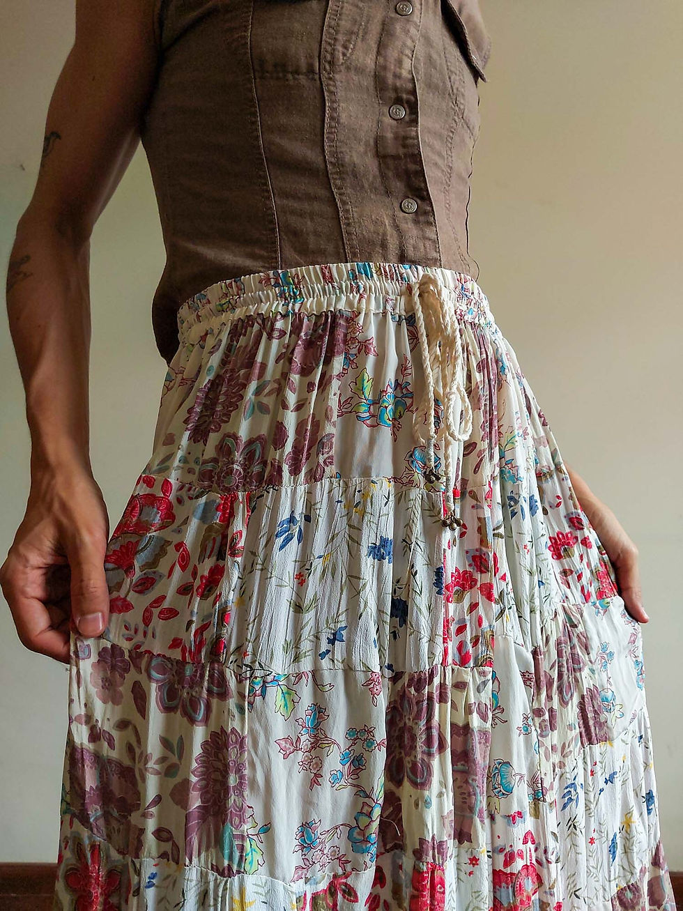 Miniatura: Saia Palak Patchwork (cintura com elástico)
