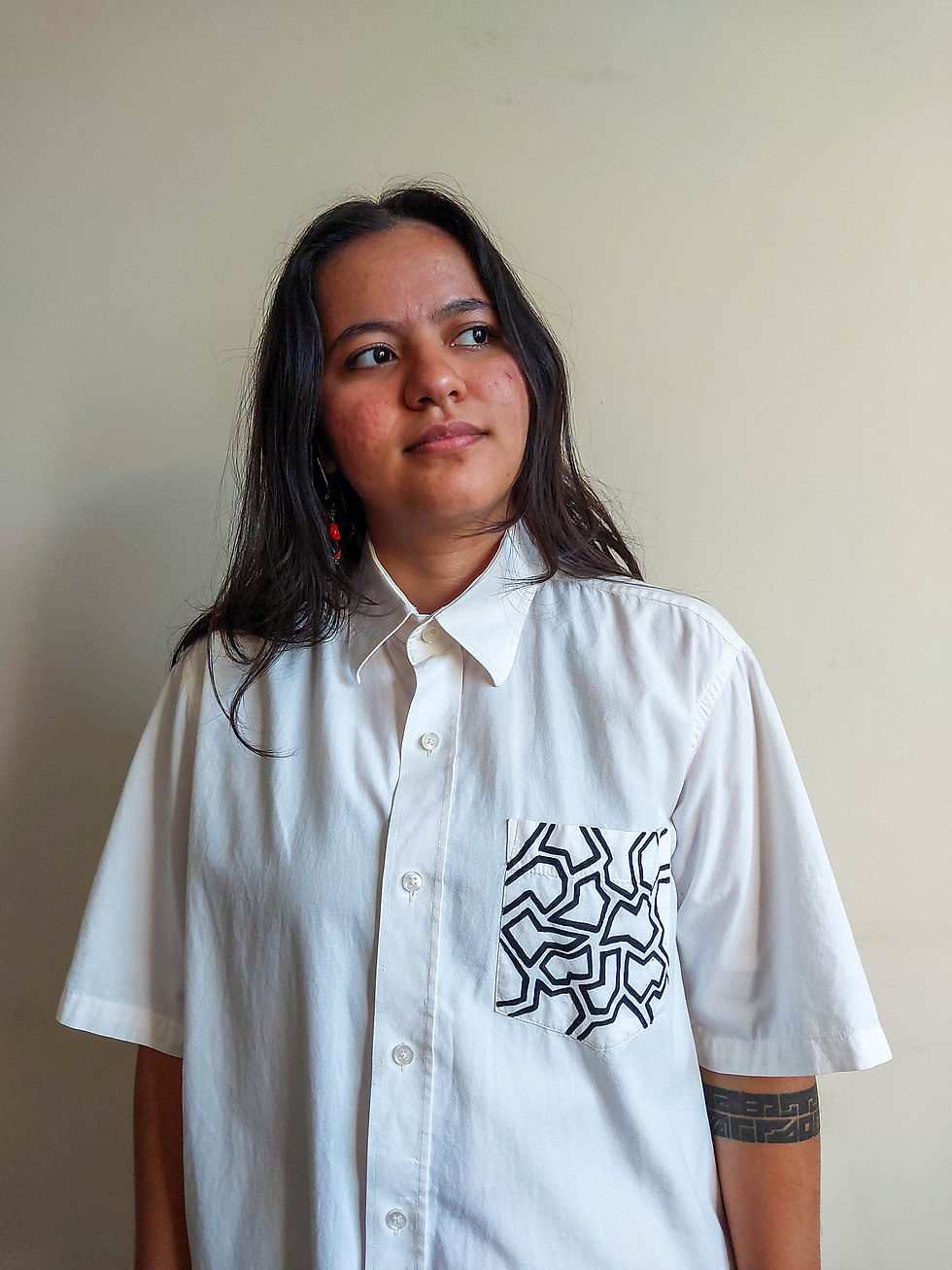 Miniatura: Camisa Seca - pintada à mão por Varusa (tam 3)