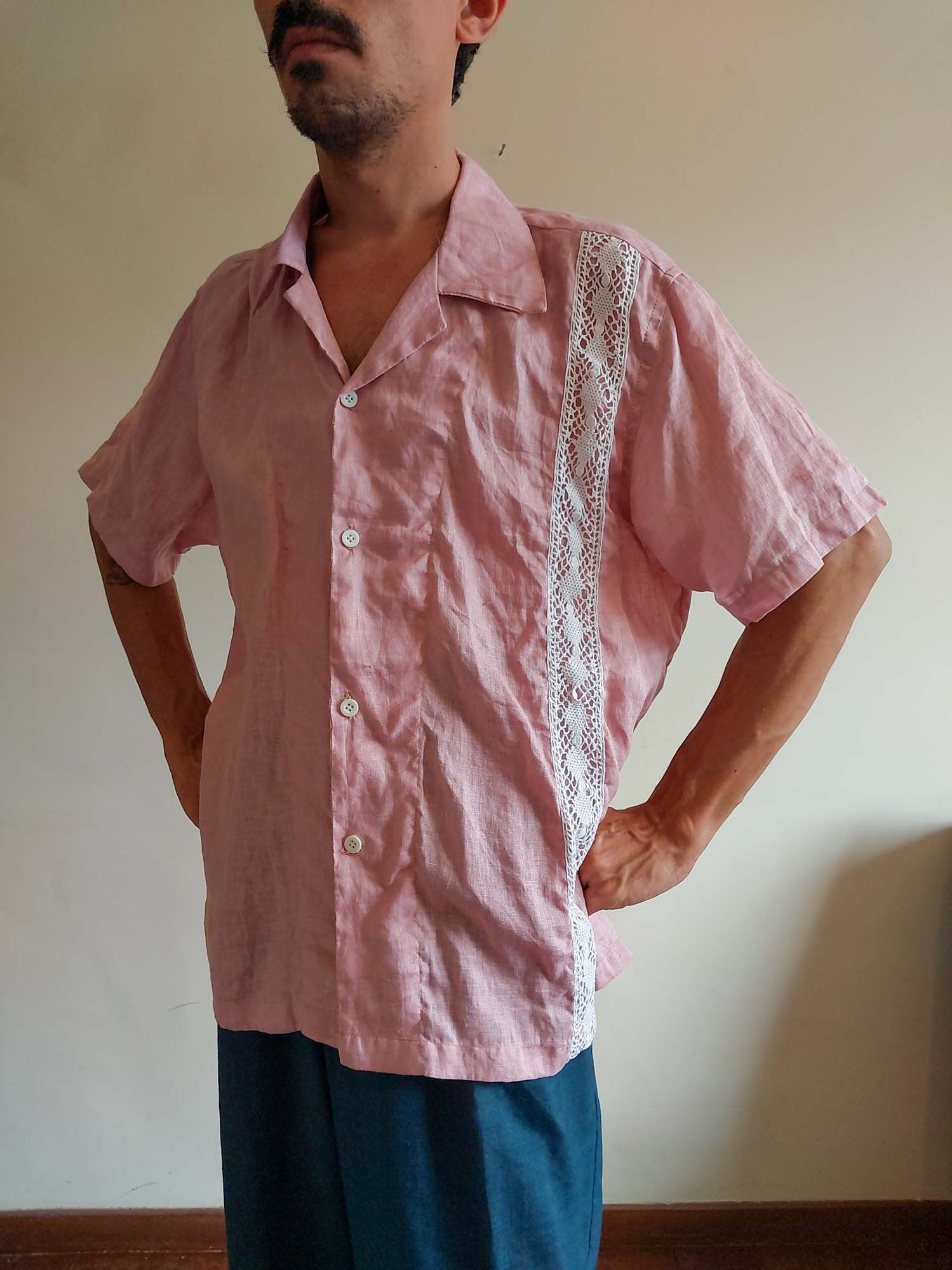 Camisa Em Renda de Bilro (tam G)