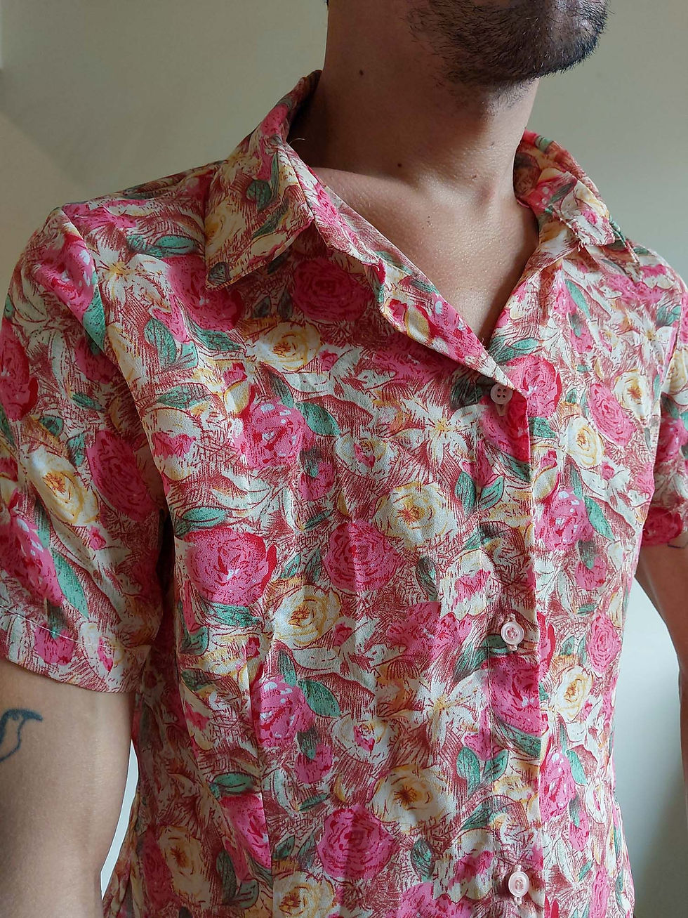 Miniatura: Camisa Vintage Flores anos 1970 (tam P)