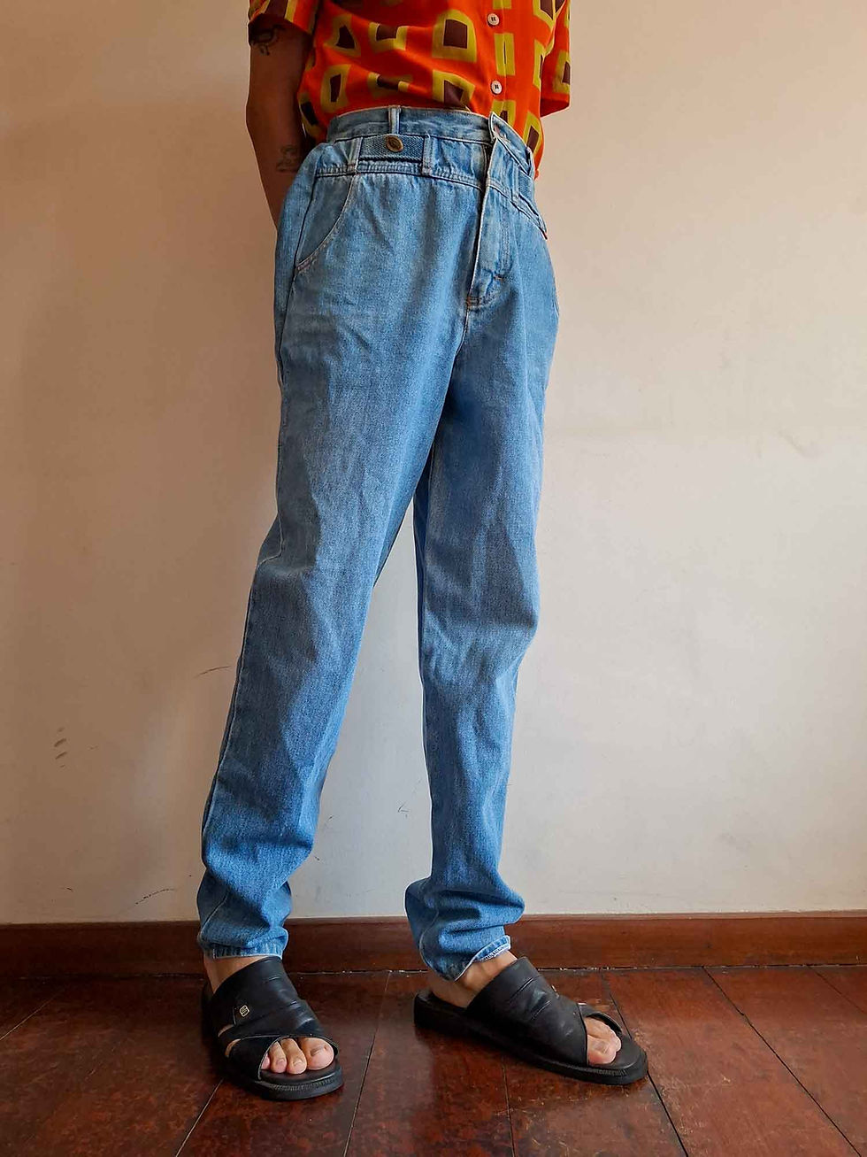 Miniatura: Calça Feranda jeans Vintage baggy (tam 38)