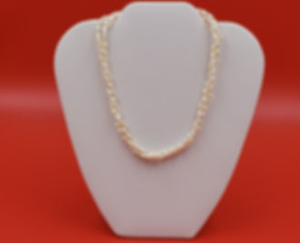 Cute and Simple 14k Gold Triple-strand Baroque Rice Pearl Necklace/Bracelet.