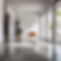 create an image of a beautiful polished concrete floor in a warm and bright home with whit