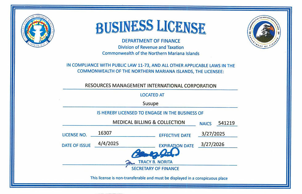 2025 BL SAIPAN MEDICAL BILLING