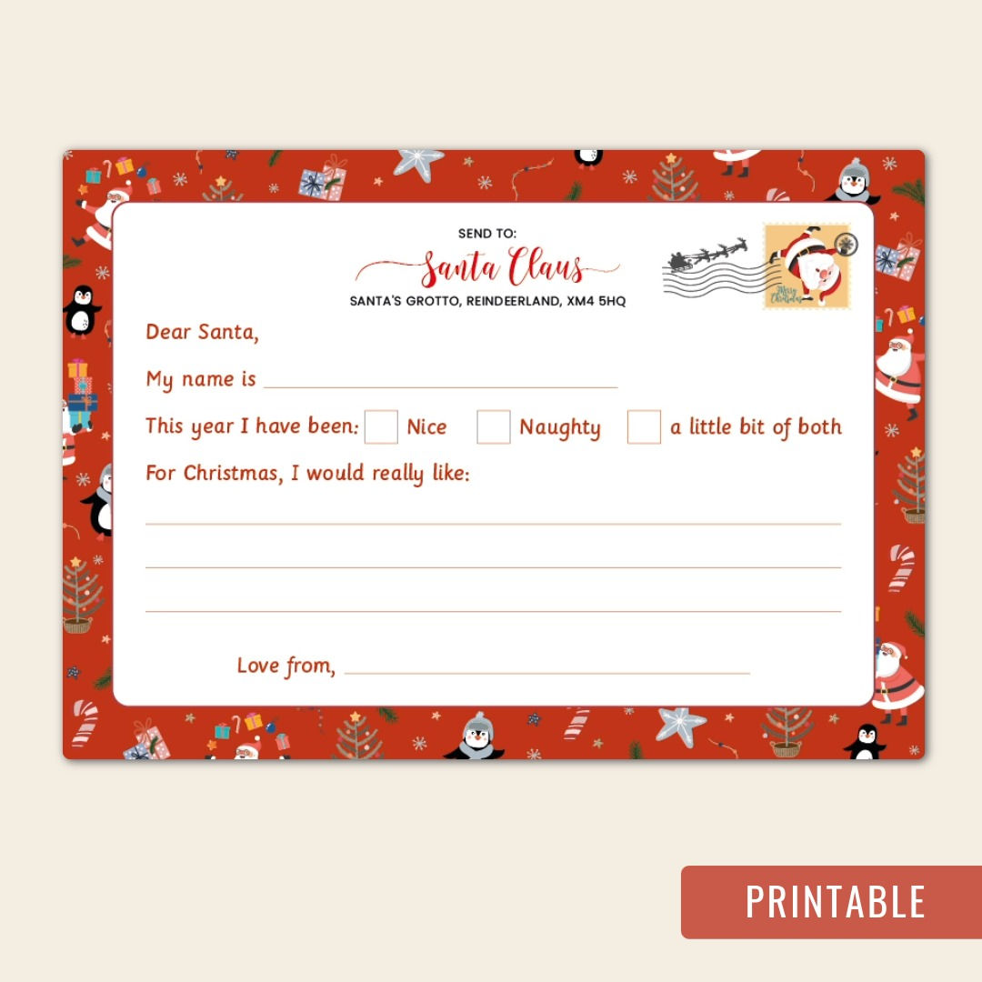 A Letter to Santa Printable