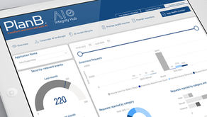PlanB. AI Integrity Hub auf einem Tablet