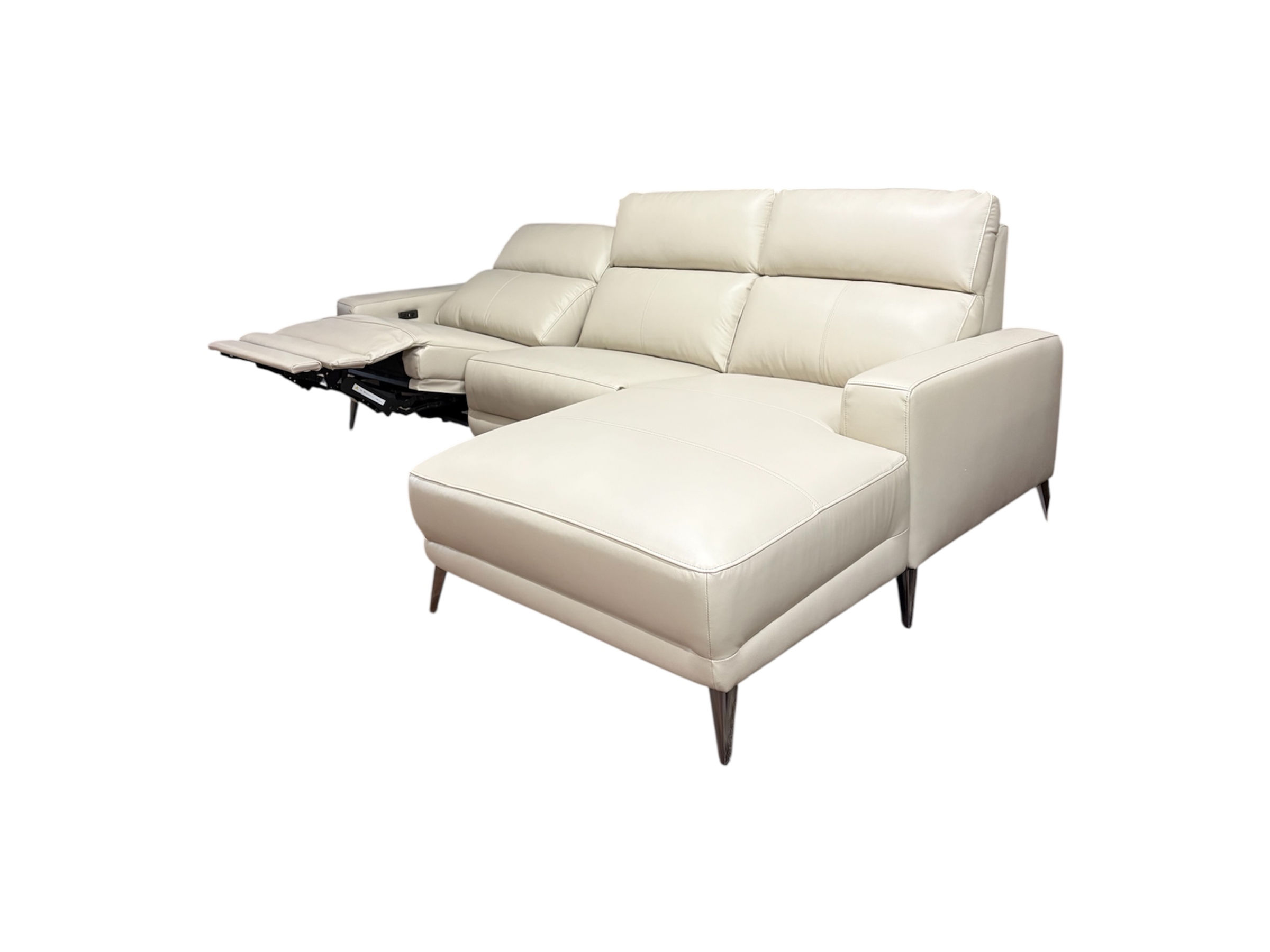 革張り電動リクライニングカウチソファ　シエナ