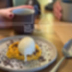 Menu med dessert på Restaurant ERBA