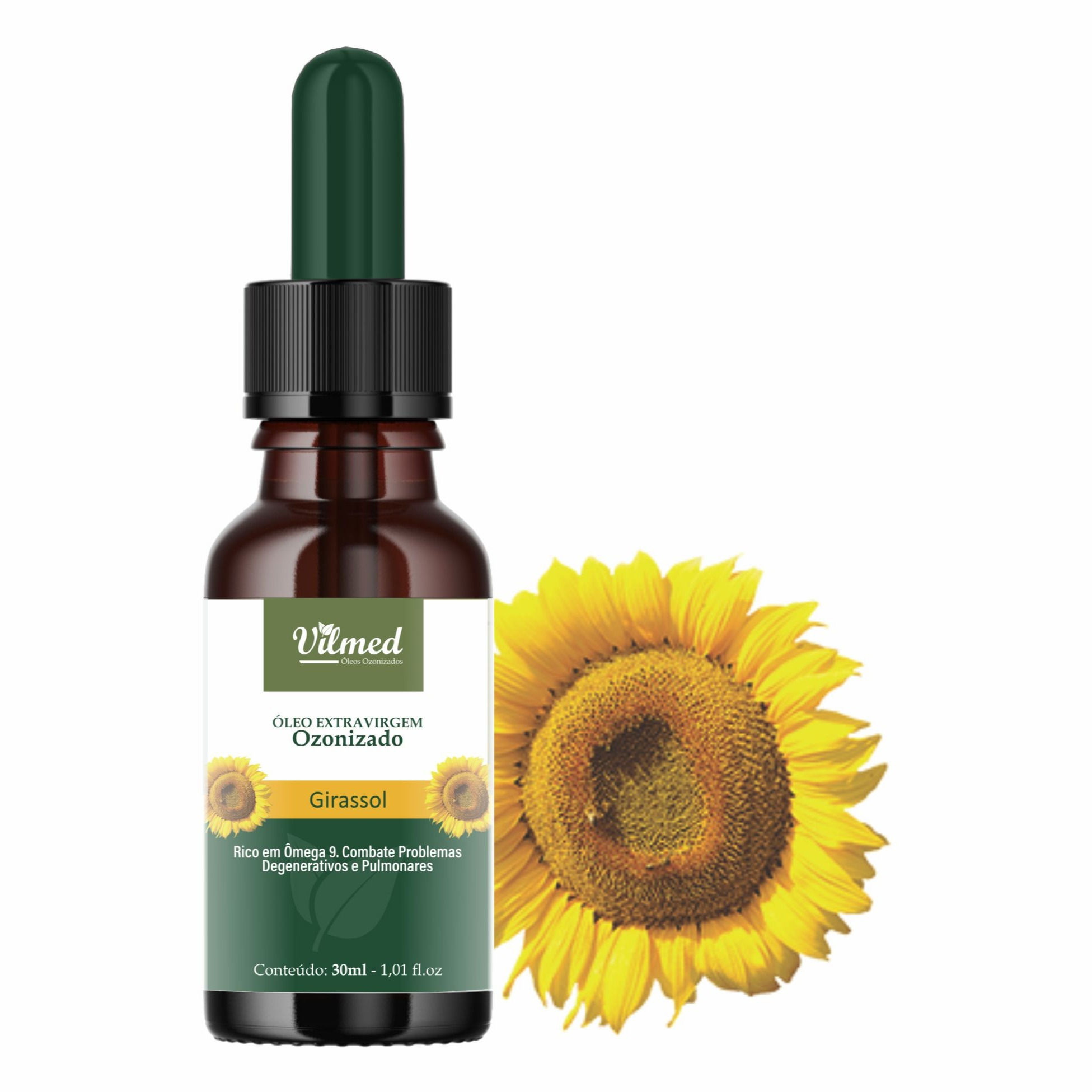 Óleo De Girassol Ozonizado Vilmed - 30ml - 100% Natural