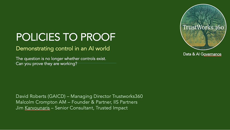 Policies to Proof: Demonstrating control in an AI world