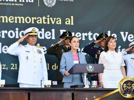 EL AMOR VENCE AL ENTREGUISMO Y LA AMBICIÓN; LA PATRIA SE AMA Y DEFIENDE: PRESIDENTA EN 112 ANIVERSARIO DE LA DEFENSA DEL PUERTO DE VERACRUZ.