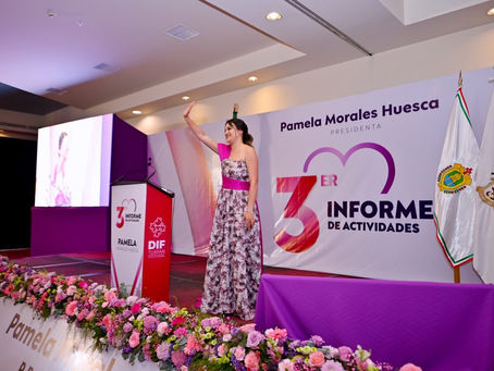 PAMELA MORALES HUESCA RINDIÓ SU TERCER INFORME DE ACTIVIDADES, AL FRENTE DEL DIF TUXPAN.