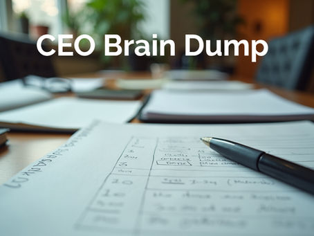 Notebook representing structured CEO brain dump journaling