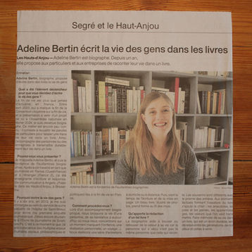 Interview d'Adeline Bertin biographe dans Ouest-France