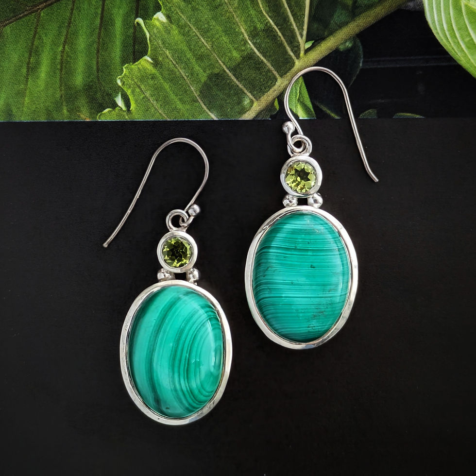 Malachite & Peridot Earring