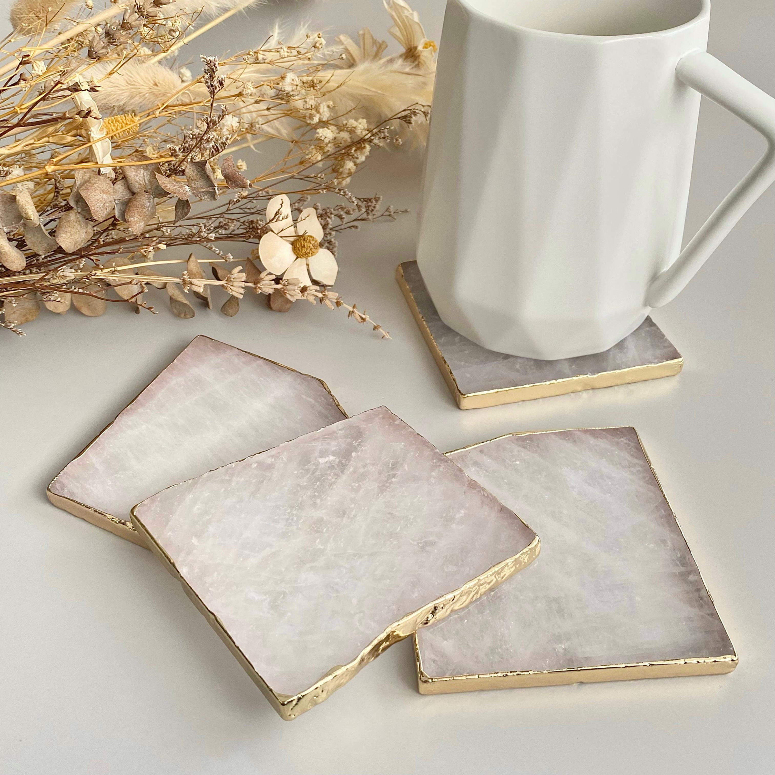 Square Rock Crystal Quartz Coaster