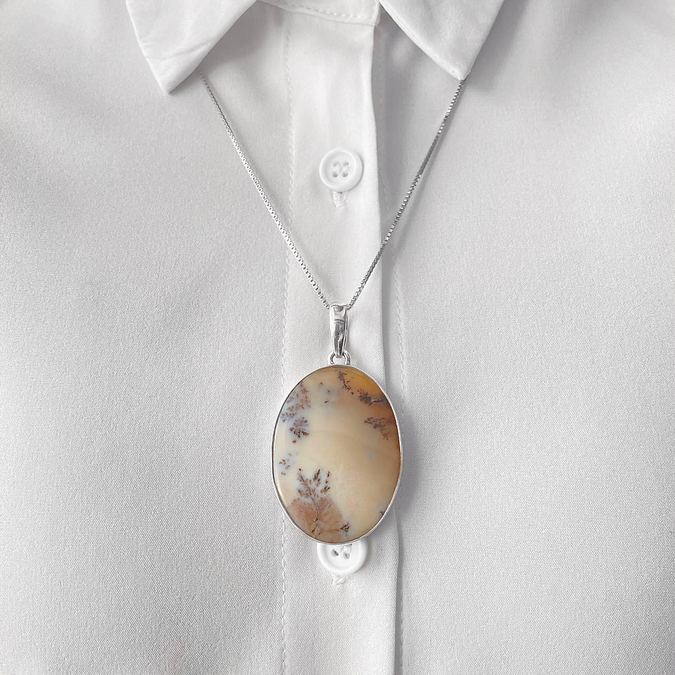 Thumbnail: Dendritic Agate Oval Necklace