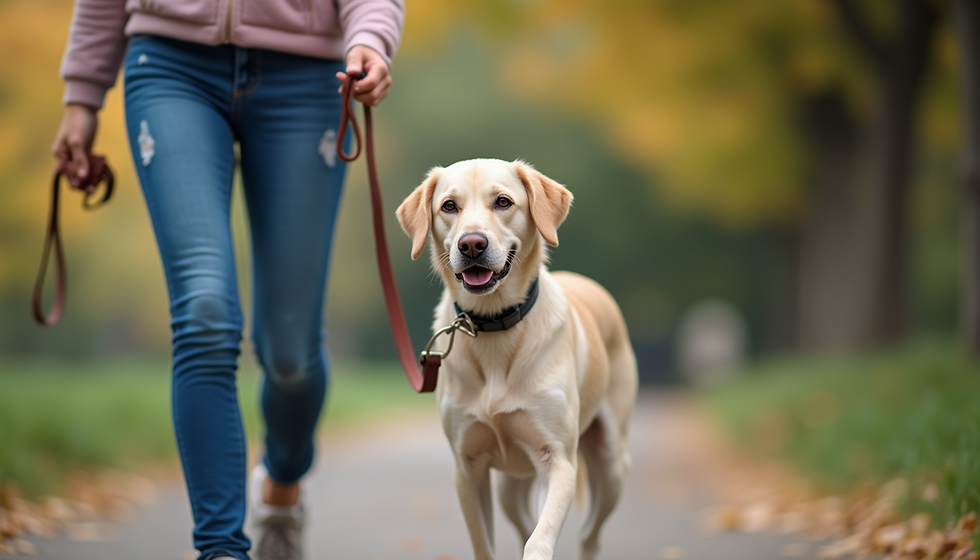 Dog on an adventure walk with Paws Up! in Charleston SC
