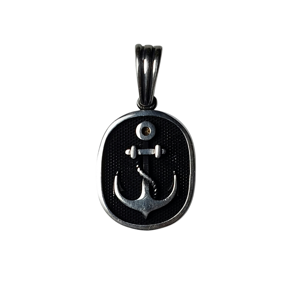 Silver mens anchor pendant