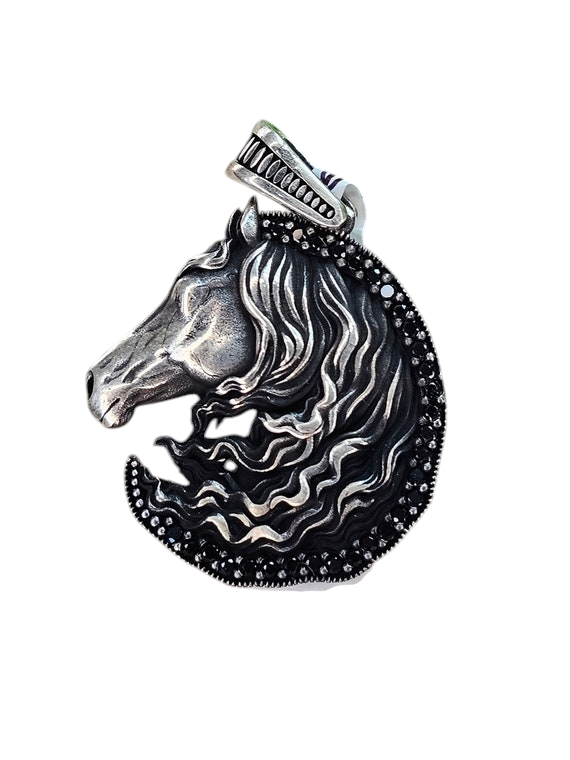 Silver horse pendant